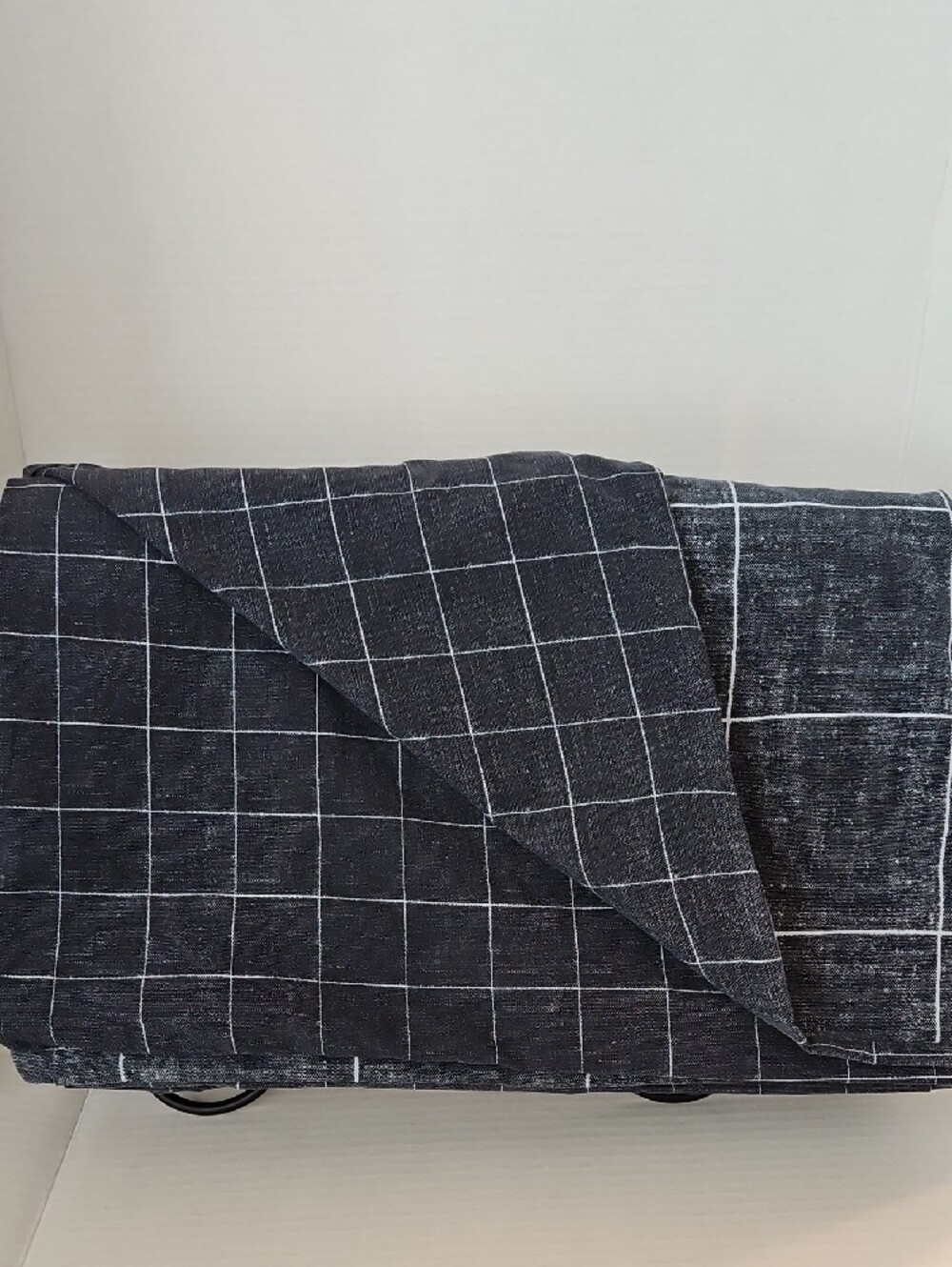 Kenneth Cole Charcoal Gray Holden Grid Reversible Cotton Twin Duvet Cover
